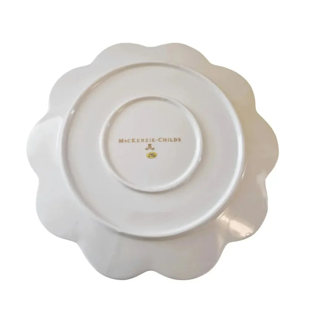 NEW Mackenzie-Childs Butterfly Toile Dinner Plate, Lavender in Original Box